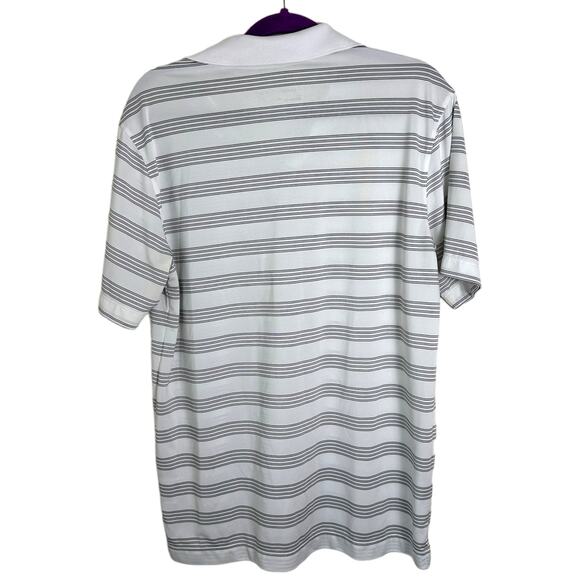 Nike Golf Dri Fit Polo Mens Medium White Black Stripes Preppy Athletic Casual - Picture 2 of 3